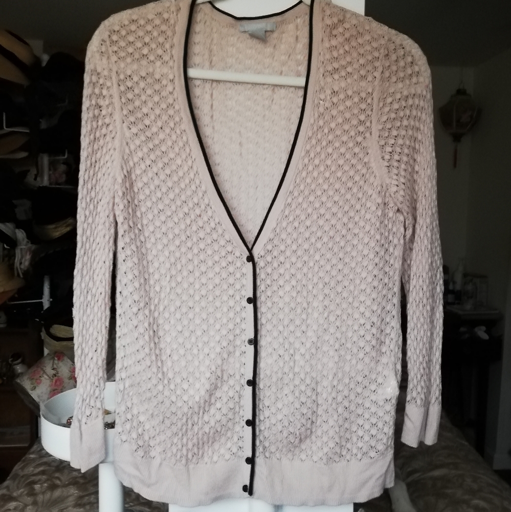 H&M Lacey Light Pink Cardigan